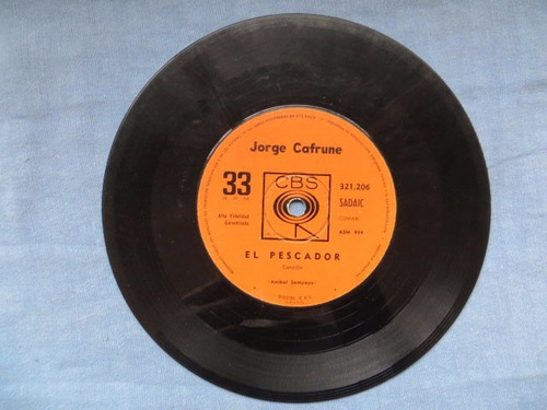 Jorge Cafrune Zamba De Mi Esperanza + El Pescador Vinilo Sim