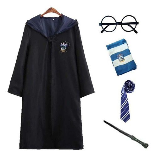 Capa De Cosplay De Harry Potter, Corbata, Bufanda, Varita Má