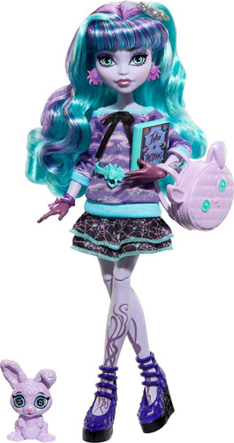 Monster High Doll Y Accesorios Para Pijamas, Muñeca Twyla