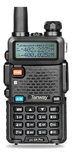 Radio Tenway Uv-5r Pro Banda Dual 8 Watts 7.4 Voltios Color Negro