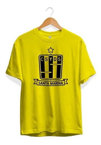 Remera Santa Marina De Tandil Logo En El Pecho Amarilla