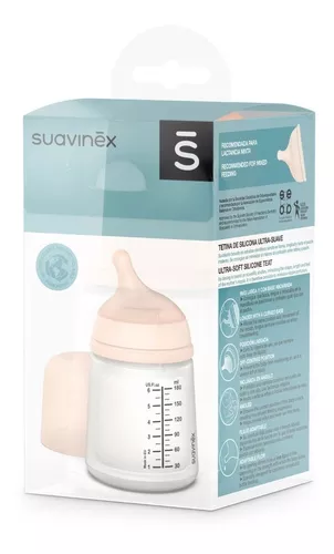 Suavinex Biberón Anticólico ZERØ.ZERØ™ tetina flujo adaptable (A), 180 ml