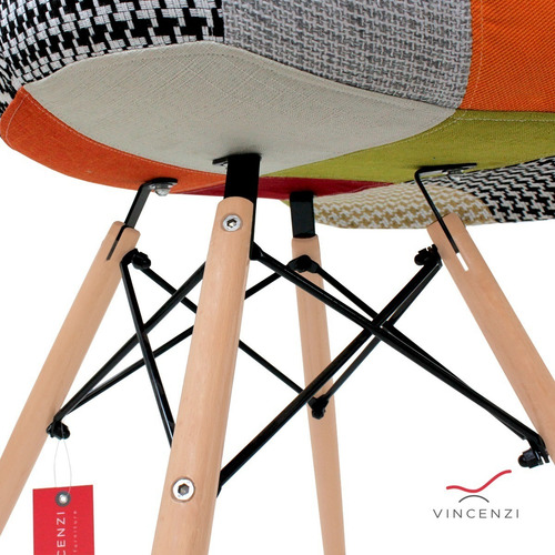 Imagen 6 de 8 de Silla Poltrona Eames Patchwork Delhi Vincenzi R2740