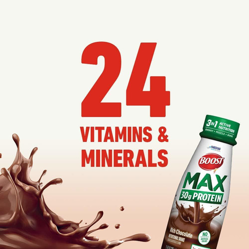 Boost Max Bebida De Proteína, Rich Chocolate, 11 Botella Onz