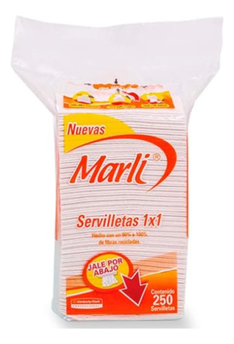Servilletas Taquera Marli En Bolsa 1x1 Interdoblada 250 Pzas