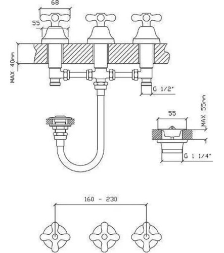 Imagen 2 de 4 de Griferia Bidet Aqualaf Liwen 6020 Cierre Compresion