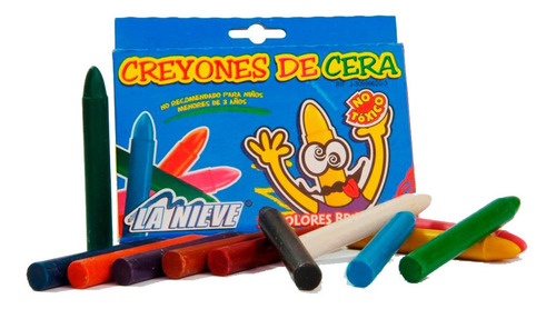 Creyones Cera La Nieve 12 Und Jumbo Papeleria * Pack 6 Cajas