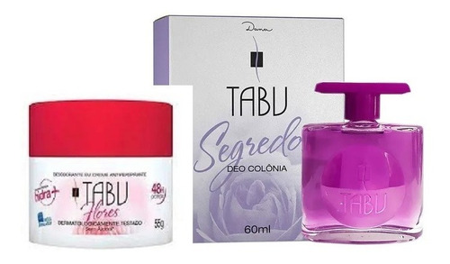 1 Colônia 60 Ml Segredos + 1 Creme Flores 55g Tabu - Dana