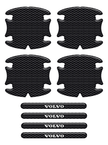 Adesivos Maçaneta P/ Volvo Carbono Preto Resinado Genérico