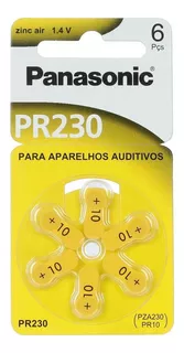 60 Pilhas Bateria 10 Pr230 Pr70 Panasonic Amarelo Auditivo