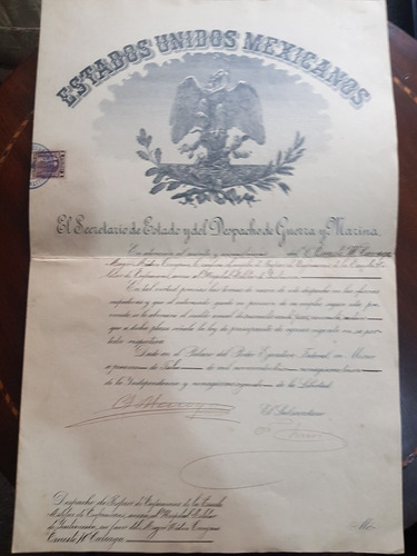 Documento De Nombramiento Presidencial Antiguo 1913.