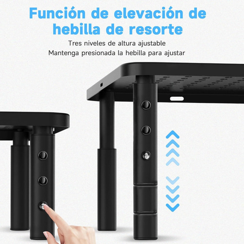 Soporte Para Monitor Y Laptop Ajustable 3 Alturas, Negro