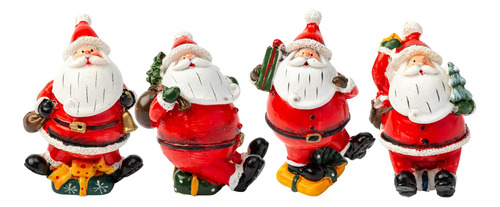 Crafjie Figura Miniatura Navidad 4 Pieza Adorno Papa Noel