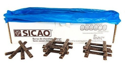 Barras De Chocolate Amargo 46% (semi Amargo) Sicao 2 Kg