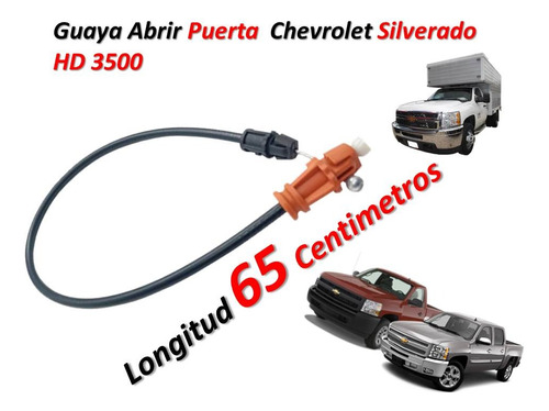 Guaya Abrir Apertura Puerta Chevrolet Silverado 65 Cm