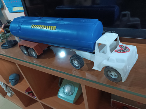 Trailer Pipa Camión De Plástico  Juguete Antiguo 