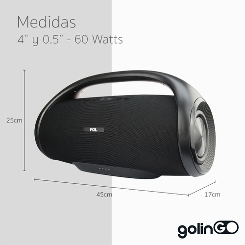 Bocina Fol Inalámbrica Bluetooth Portátil Sonido Color Negro