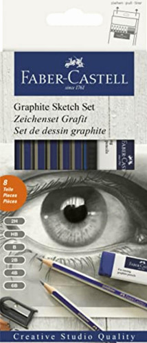 Lapices De Grafito Faber Castell Set Sketch X8