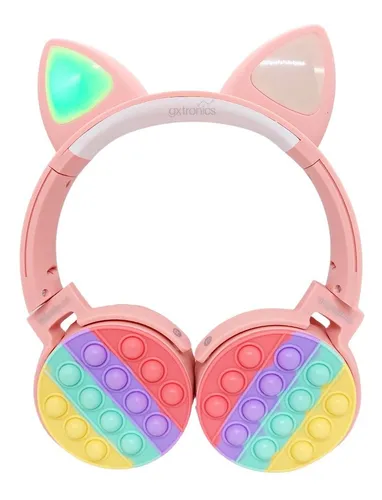 Auriculares Inalambricos Niños Vincha Orejas Gato Pop It Fm