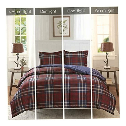 Madison Park Essentials Basi10-0398 Comforter Mini Set, Red Color Granate