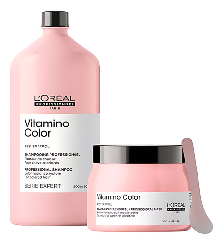 Kit Loreal Vitamino Color Shampoo 1500ml + Mascarilla 500ml