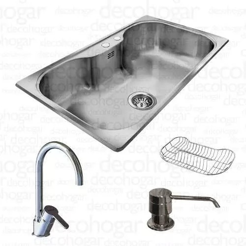 Bacha Cocina Johnson Luxor Si85 + 2acc Griferia Cjn3069 *