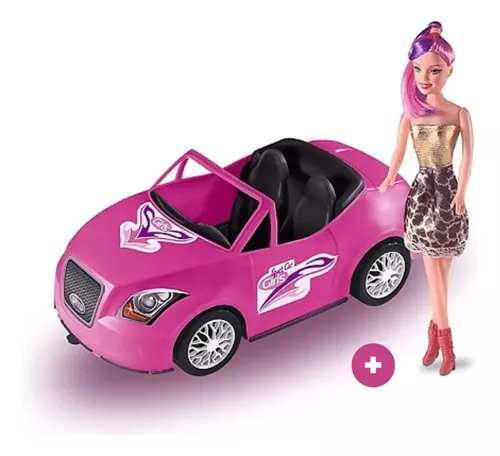 Carrinho Carro Conversível Para Boneca Barbie 46cm Roma