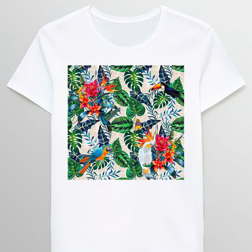 Remera Exotic Tropical Palm Trees And Birds 81085185