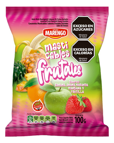 Golosina Caramelos Masticables Frutales Surt Marengo X 100 G