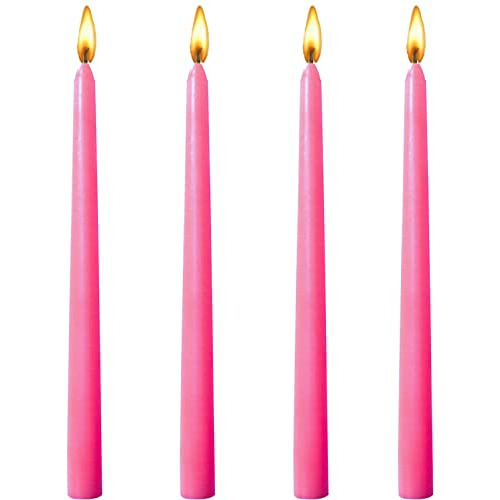 Velas Cónicas Rosadas De 10 Pulgadas, Juego De 4 Velas...