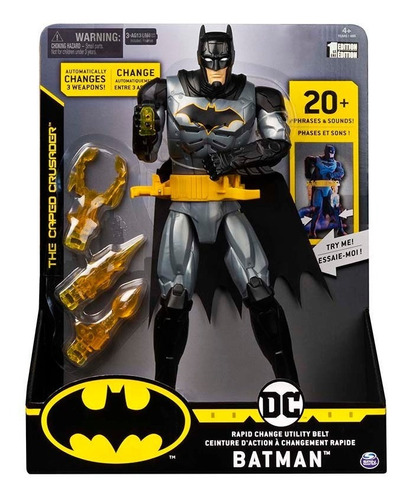 Batman Dc Figura Articulada 30cm Cinturon Luz 67809 Full