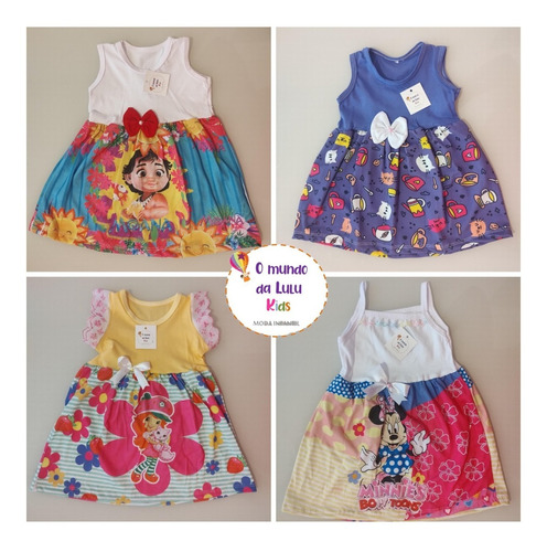 Kit 4 Vestidos De Bebe, Menina, Infantil