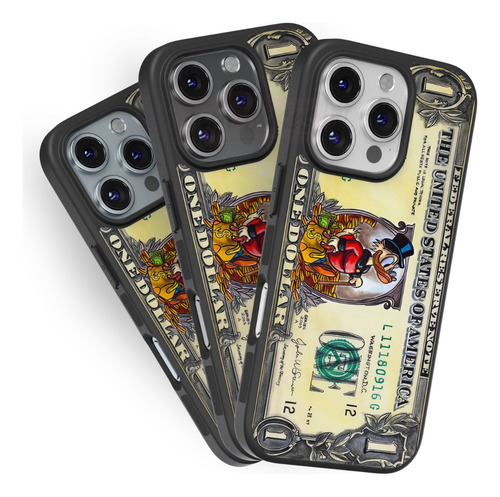 Funda Un Dolar Billete Tio Rico Mc Pato 1 Dinero Millonario Negro Iphone 12 Pro Max