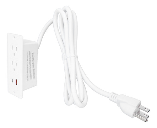 Enchufe De Escritorio Empotrado, 2 Enchufes, 1 Usb C, 1 Usb