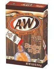 A & W Root Beer Singles To Go! Drink Mix, 6-0.53 Paquetes Oz