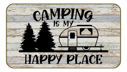 17''×30''camping Es Mi Lugar Feliz Felpudo Decorativo,...