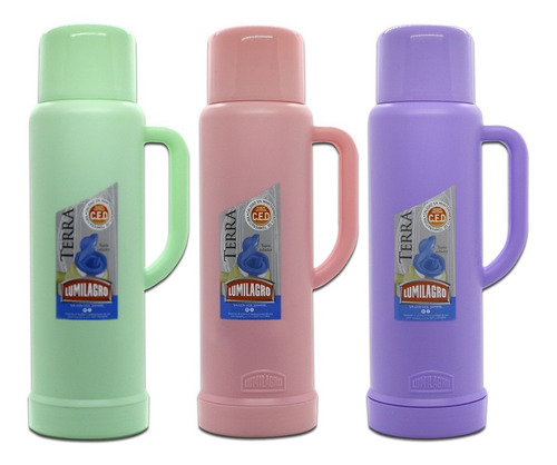 Termo Lumilagro Terra Pastel 750cc Con Pico Vertedor Pettish