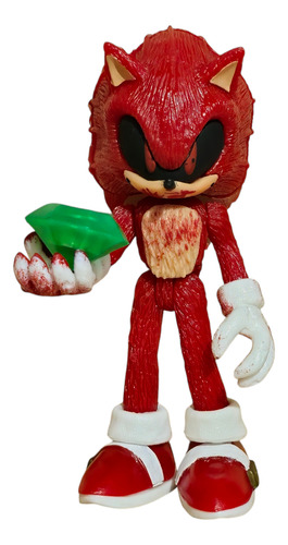 Figura Red Sonic Exe Con Aro Y Diamante