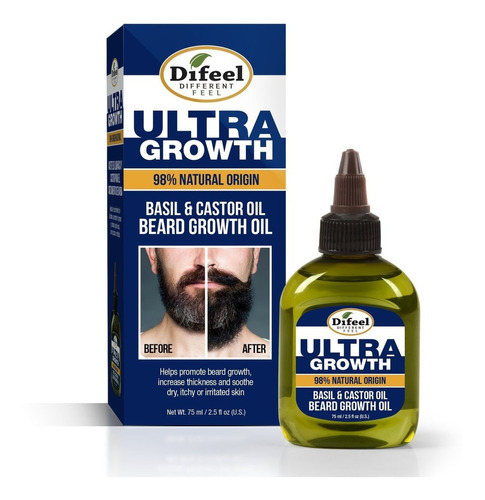 Difeel Mens Ultra Growth Aceite De Albahaca Para Barba