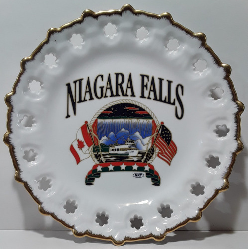 Plato Para Colgar En Porcelana Souvenir De Niagara Falls