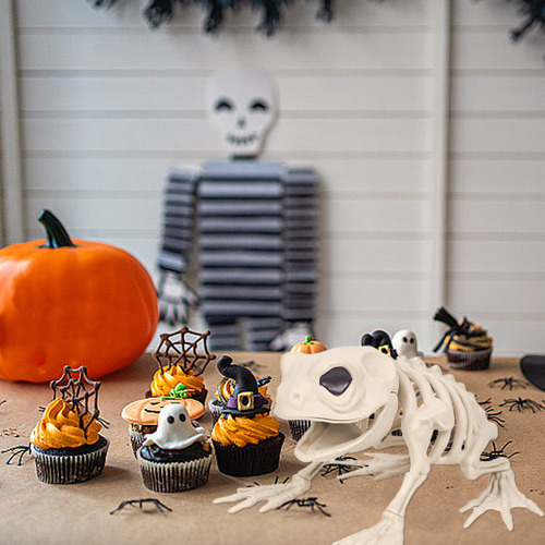F 2pc Halloween Skeleton Horror Decorations Simulation Anima