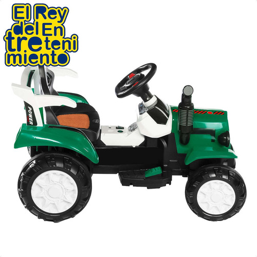 Imagen 4 de 10 de Tractor Auto A Batería Con Remolque Luces Música - El Rey