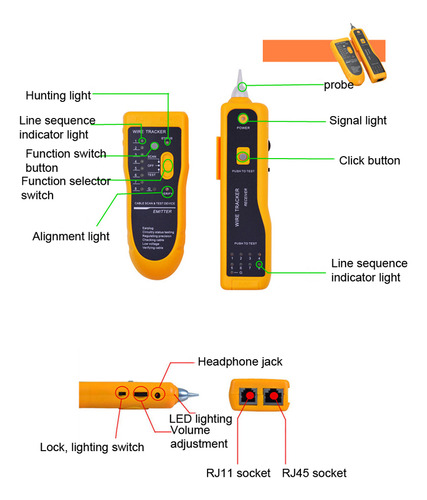 Medidor De Cables De Red Line Finder Line Jw-360 Patrol Find