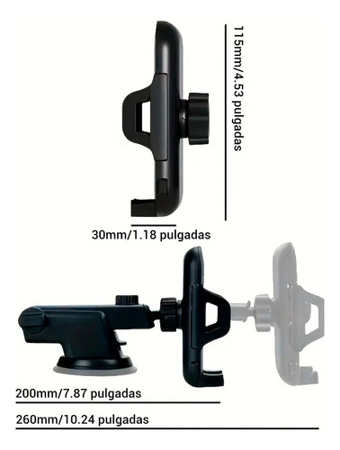 Soporte Para Celular Para Automóvil Ajustable Porta Celular Negro