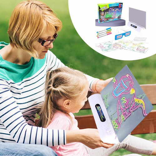 1 Tablero De Dibujo Fluorescente 3d Luminoso Para Niños