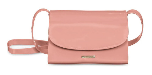 Imagem 1 de 3 de Bolsa transversal Petite Jolie Alicia PJ10087 design liso de j-lástic rosa-antigo com alça de ombro rosa-antigo