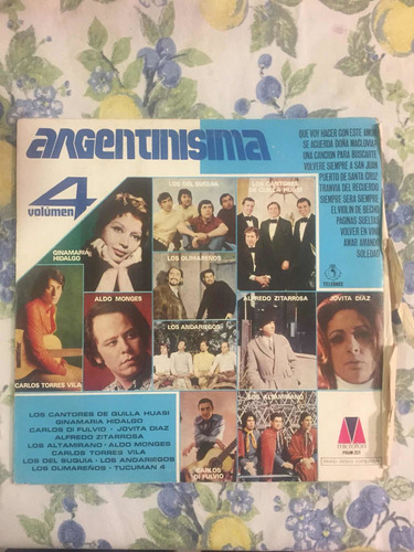 Disco Vinilo Argentinisima Volumen 4 Aldo Monges Jovita Diaz
