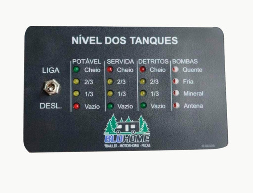 Painel De Nível Dos Tanques Aguá Detritos Motorhome Trailer