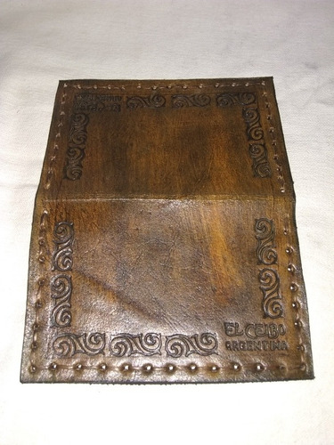 Porta Documentos Artesanal En Cuero