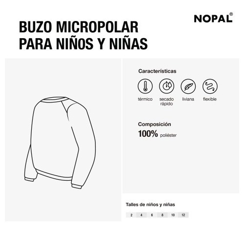 Imagen 3 de 7 de Buzo Micropolar Nopal Infantil Hoodie Juvenil Suave Abrigado